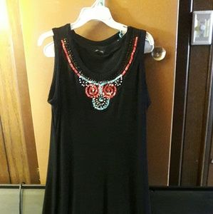 Sequined long black dress